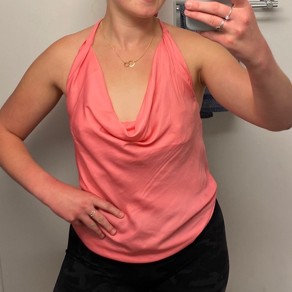 Pink Cowl Neck Halter Top - Picture 2 of 2